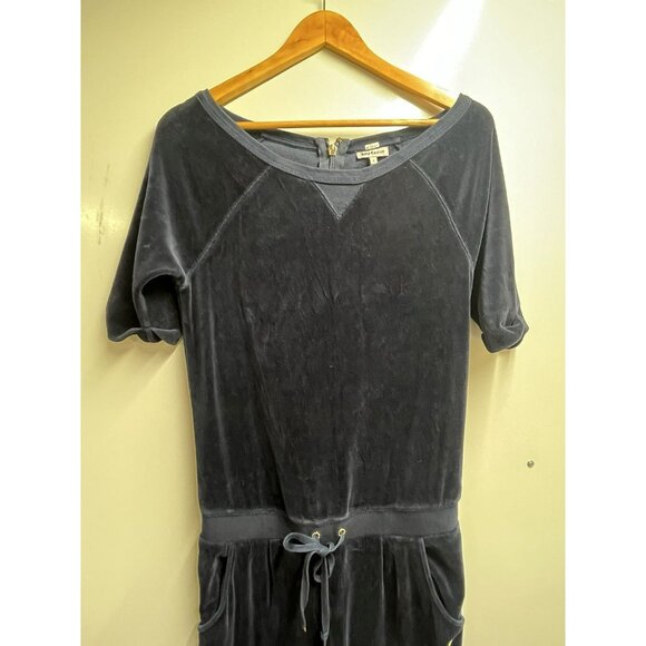 Juicy Couture Y2K Navy Blue Velvet Jumpsuit Size Small Woman’s - Picture 2 of 10